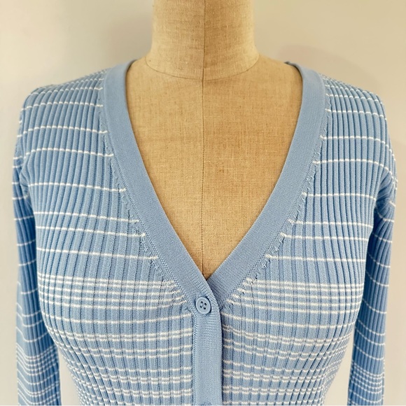 STAUD Color Block Ribbed Cardigan Sweater - Picture 8 of 11